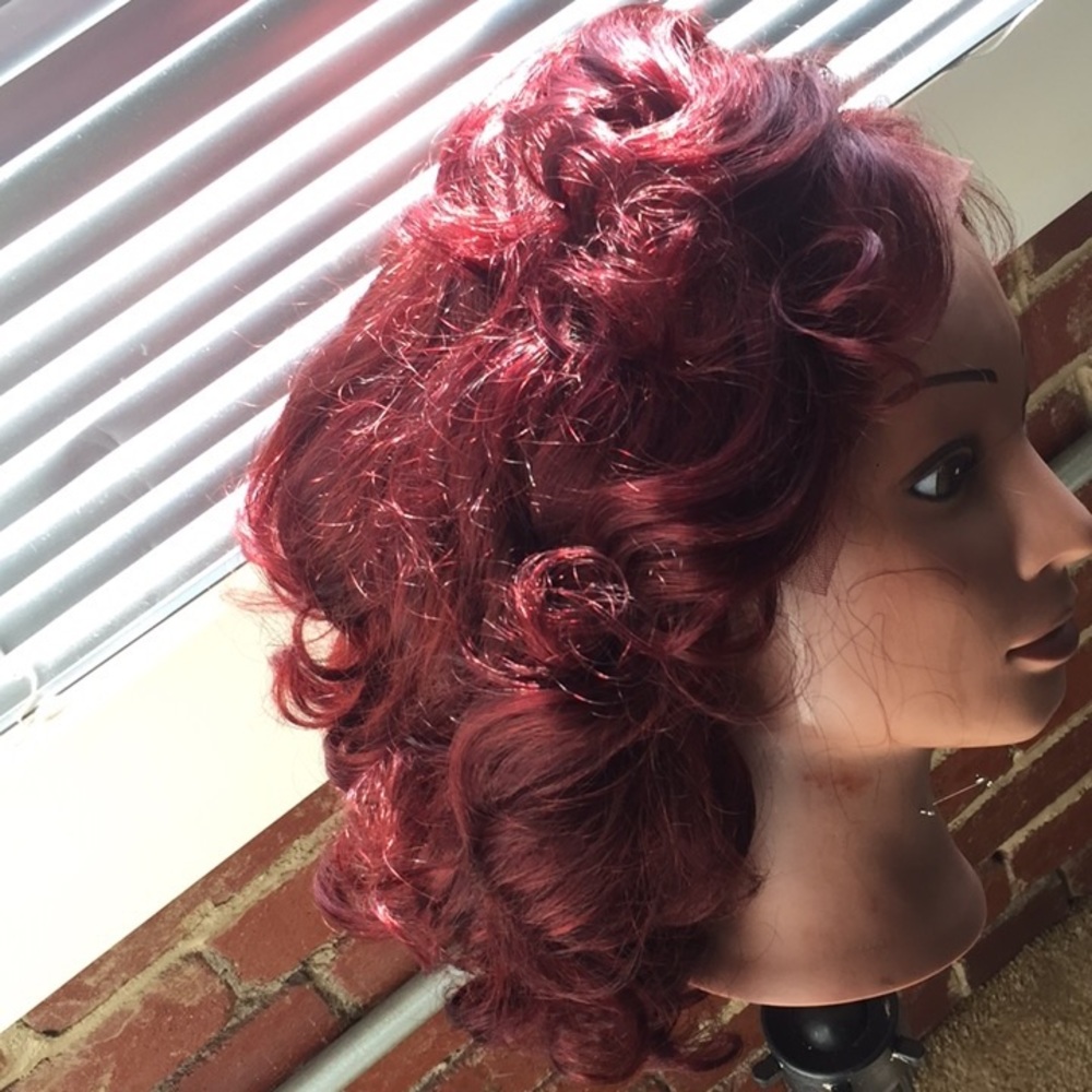 Bright Burgandy/red Frontal Wig